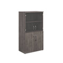 Universal Combination Unit With Glass Upper Doors - Grey Oak - NWOF