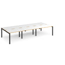 Adapt Triple Back to Back Desks 800mm Deep - White/Oak - NWOF