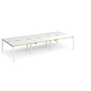 Adapt Triple Back to Back Desks 800mm Deep - White/Oak - NWOF