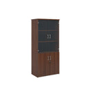 Universal Combination Unit With Glass Upper Doors - Walnut - NWOF