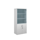 Universal Combination Unit With Glass Upper Doors - White - NWOF