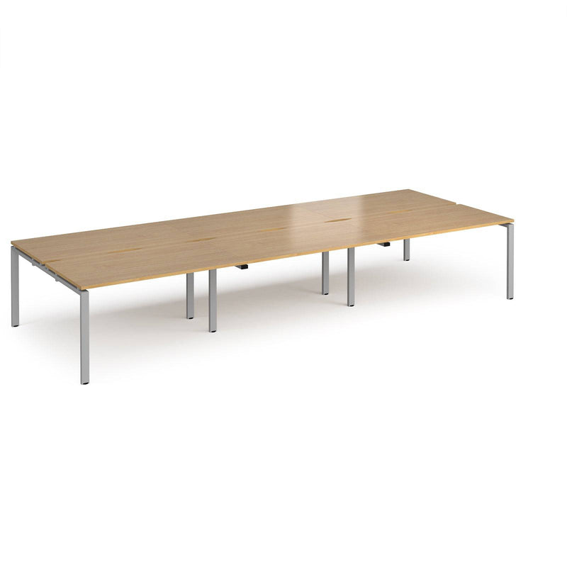 Adapt Triple Back to Back Desks 800mm Deep - Oak - NWOF