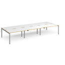 Adapt Triple Back to Back Desks 800mm Deep - White/Oak - NWOF