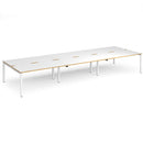Adapt Triple Back to Back Desks 800mm Deep - White/Oak - NWOF