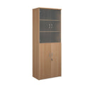 Universal Combination Unit With Glass Upper Doors - Beech - NWOF