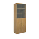 Universal Combination Unit With Glass Upper Doors - Oak - NWOF