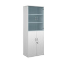 Universal Combination Unit With Glass Upper Doors - White - NWOF