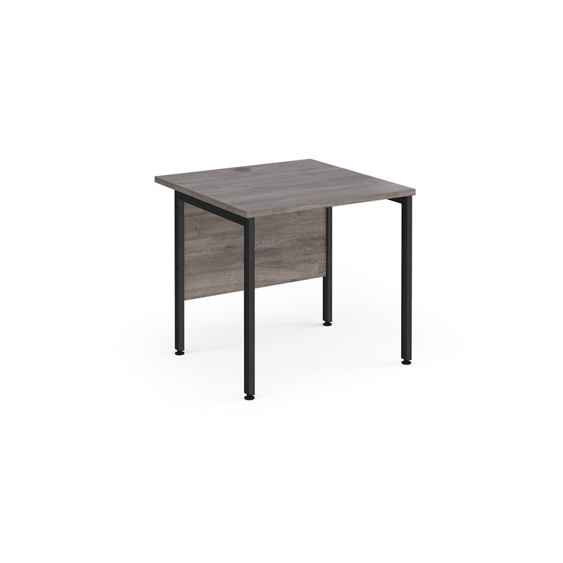 Maestro 25 800mm Deep Straight Desk With H-Frame Leg - Grey Oak - NWOF