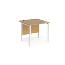 Maestro 25 800mm Deep Straight Desk With H-Frame Leg - Oak - NWOF