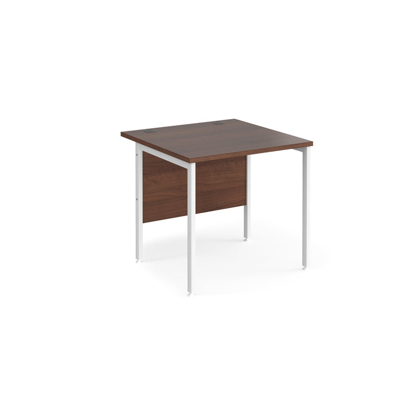 Maestro 25 800mm Deep Straight Desk With H-Frame Leg - Walnut - NWOF