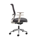 Arcade Black Mesh Back Operator Chair With Grey Fabric Seat & Chrome Base - NWOF