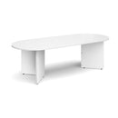 Arrow Head Leg Radial End Boardroom Table 2400mm - White - NWOF