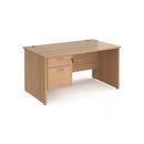 Maestro 25 Straight Desk 800mm Deep With Fixed 2 Drawer Pedestal & Panel End Leg - NWOF