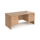Maestro 25 Straight Desk 800mm Deep With Fixed 2 & 3 Drawer Pedestals - Panel End Leg - NWOF