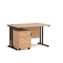Maestro 25 Straight Desk & 2 Drawer Under Desk Pedestal Bundle - NWOF