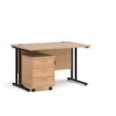 Maestro 25 Straight Desk & 3 Drawer Under Desk Pedestal Bundle - NWOF