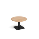 Brescia Circular Coffee Table With Flat Square Base 800mm - Beech - NWOF