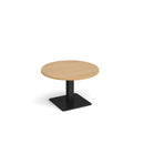 Brescia Circular Coffee Table With Flat Square Base 800mm - Oak - NWOF