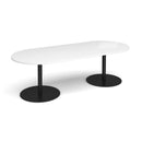 Eternal Radial End Boardroom Table 2400mm x 1000mm - White - NWOF