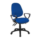 Blue Dams Vantage 200 3 Lever Asynchronous Operators Chair with fixed loop arms and ergonomic design.