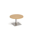 Brescia Circular Coffee Table With Flat Square Base 800mm - Oak - NWOF