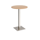 Brescia Circular Poseur Table With Flat Square Base 800mm - Beech - NWOF