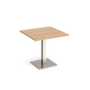 Brescia Square Dining Table With Flat Square Base 800mm - Beech - NWOF