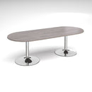 Trumpet Base Radial End Boardroom Table 2400mm - Grey Oak - NWOF