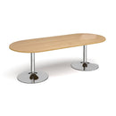 Trumpet Base Radial End Boardroom Table 2400mm - Oak - NWOF