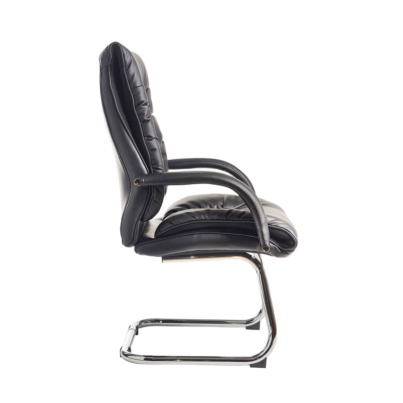 Derby High Back Visitors Chair - Black Faux Leather - NWOF