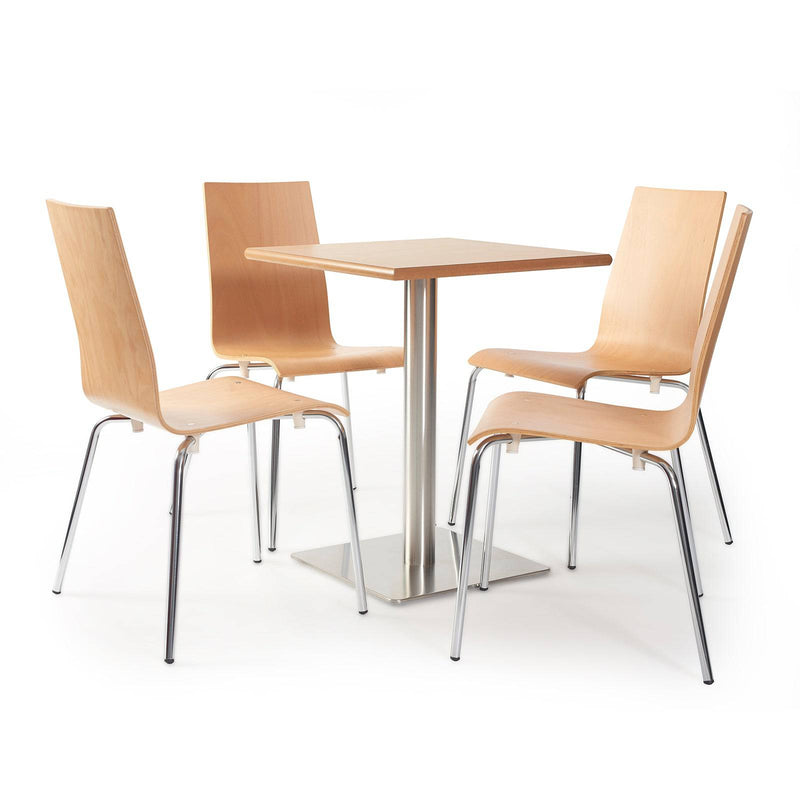 Fundamental Dining Chair in Beech With Chrome Frame - NWOF