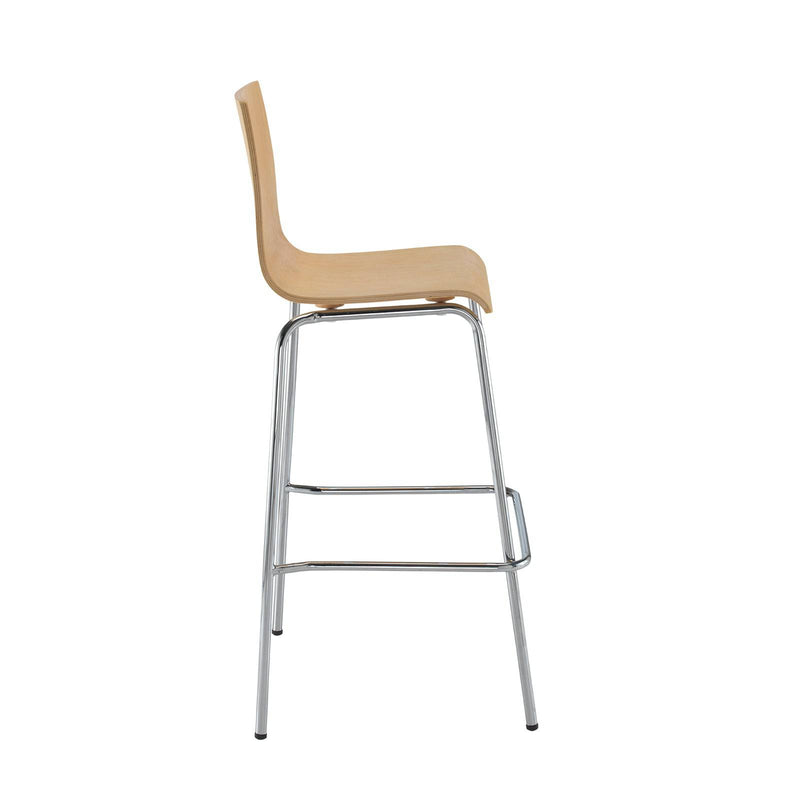 Fundamental Dining Stool in Beech With Chrome Frame - NWOF