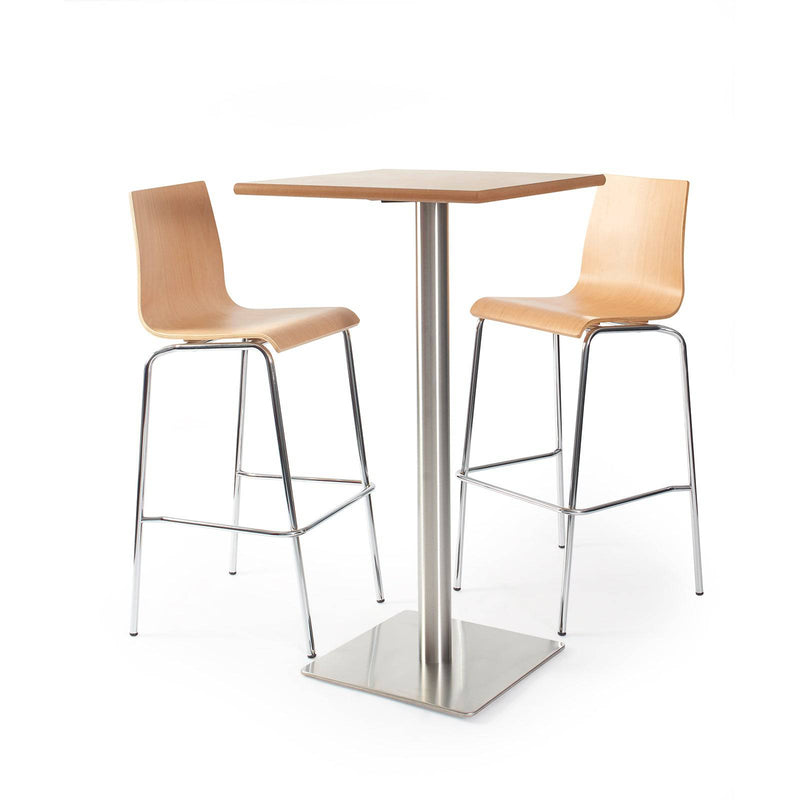 Fundamental Dining Stool in Beech With Chrome Frame - NWOF