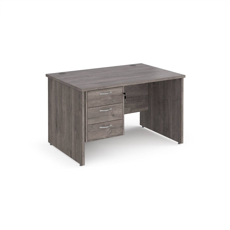 Maestro 25 Straight Desk 800mm Deep With Fixed 3 Drawer Pedestal & Panel End Leg - NWOF