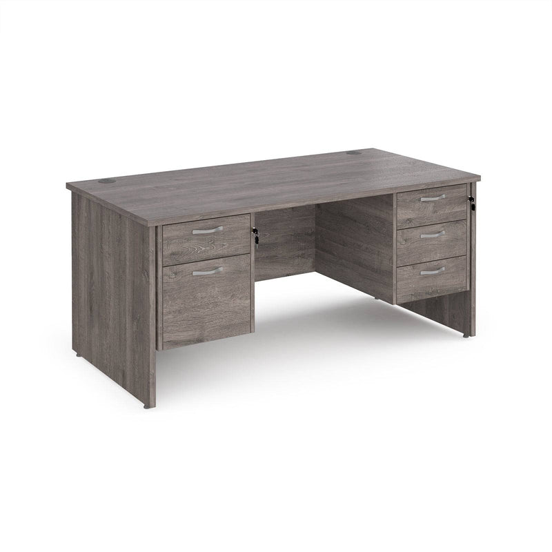 Maestro 25 Straight Desk 800mm Deep With Fixed 2 & 3 Drawer Pedestals - Panel End Leg - NWOF