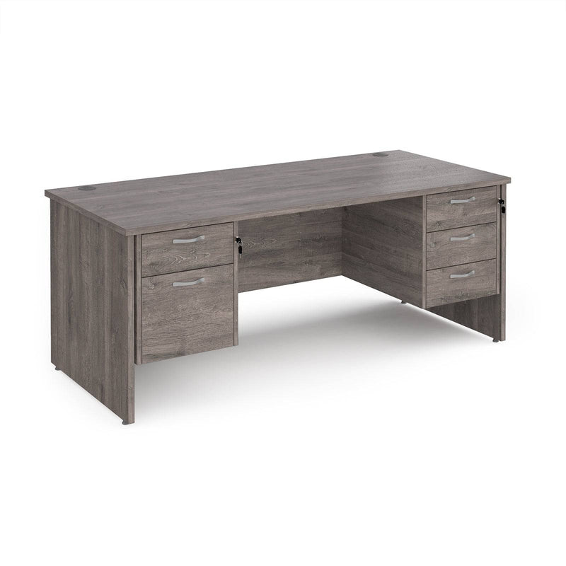 Maestro 25 Straight Desk 800mm Deep With Fixed 2 & 3 Drawer Pedestals - Panel End Leg - NWOF