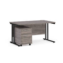 Maestro 25 Straight Desk & 2 Drawer Under Desk Pedestal Bundle - NWOF