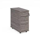 Tall Slimline Mobile 3 Drawer Pedestal With Silver Handles - NWOF