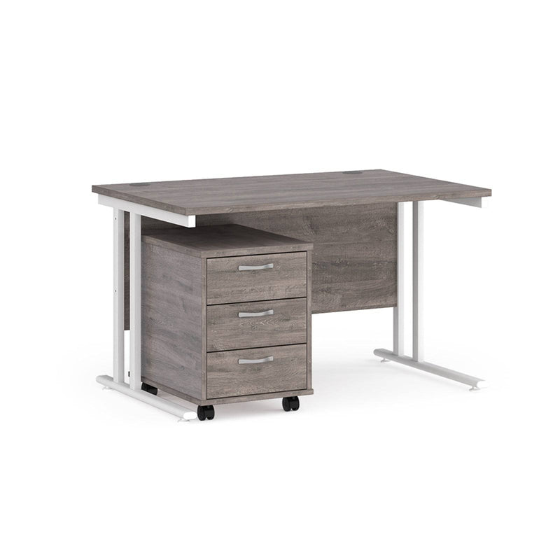 Maestro 25 Straight Desk & 3 Drawer Under Desk Pedestal Bundle - NWOF