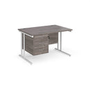 Maestro 25 Straight Desk 800mm Deep With Fixed 3 Drawer Pedestal & Cantilever Leg - NWOF