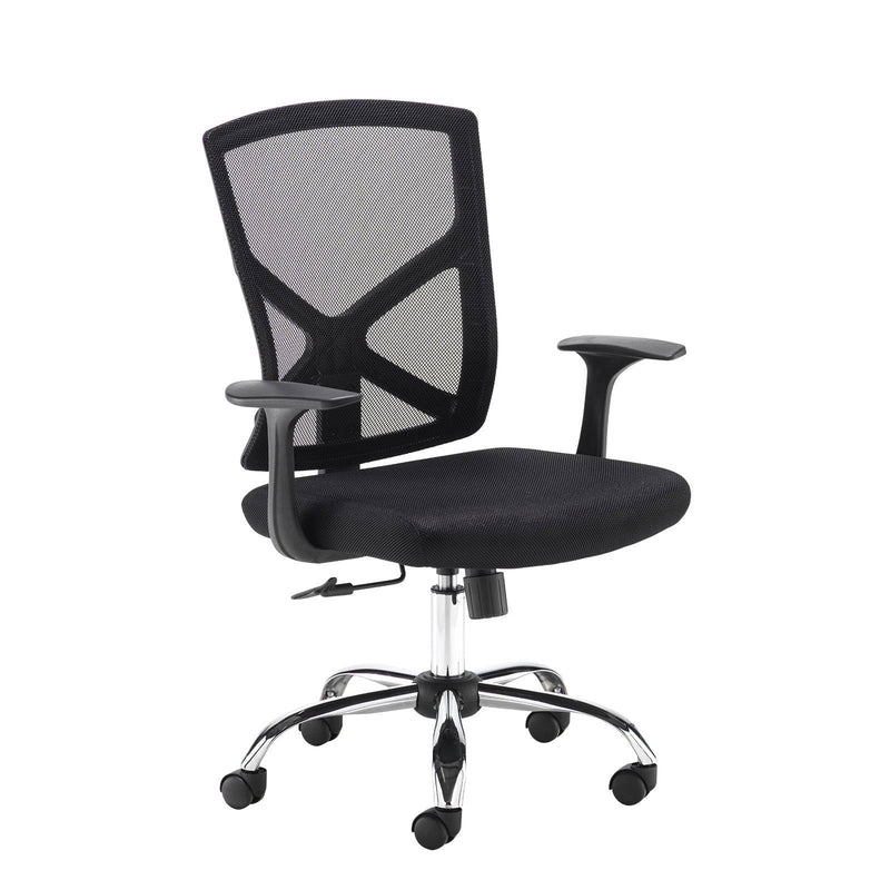 Hale Black Mesh Back Operator Chair With Black Fabric Seat & Chrome Base - NWOF