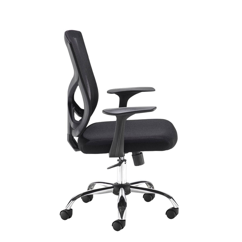 Hale Black Mesh Back Operator Chair With Black Fabric Seat & Chrome Base - NWOF