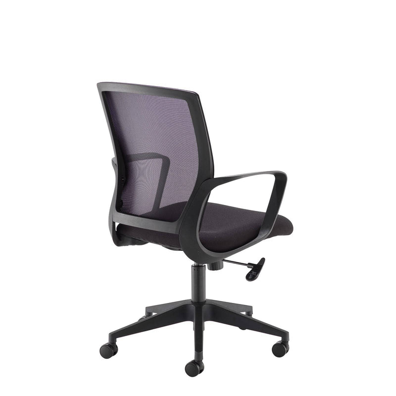 Jonas Black Mesh Back Operator Chair With Black Fabric Seat & Black Base - NWOF