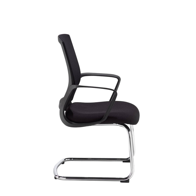 Jonas Black Mesh Back Visitors Chair With Chrome Frame - NWOF