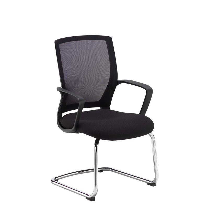 Jonas Black Mesh Back Visitors Chair With Chrome Frame - NWOF