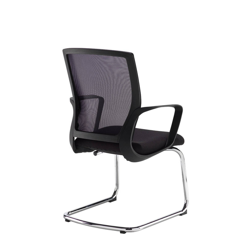 Jonas Black Mesh Back Visitors Chair With Chrome Frame - NWOF