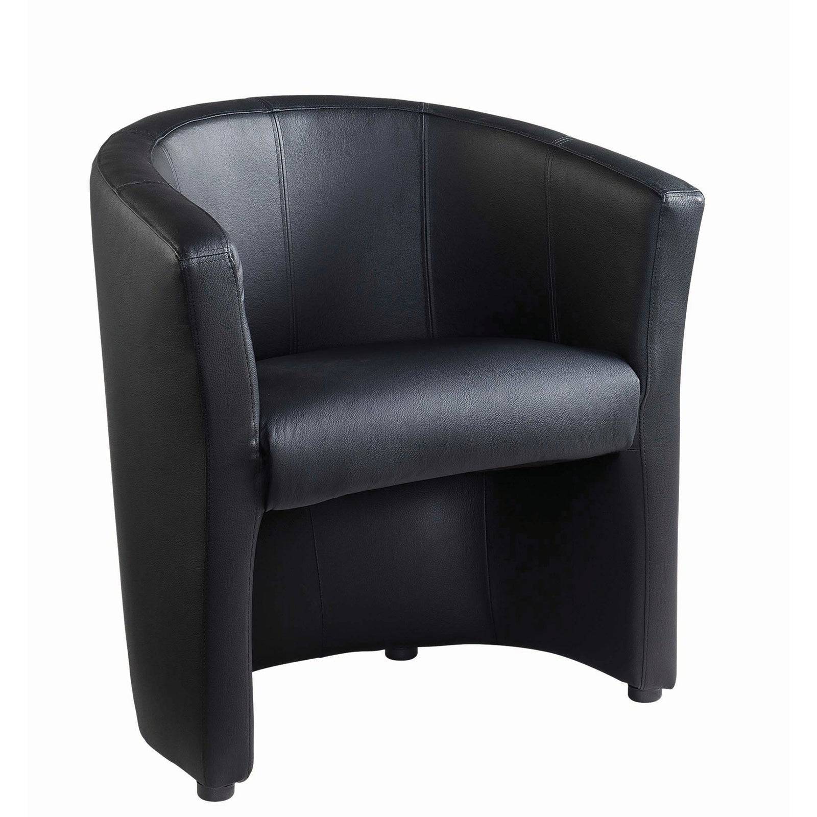 London Reception Single Tub Chair - Black Faux Leather– NWOF