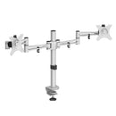Luna Double Flat Screen Monitor Arm - Silver - NWOF