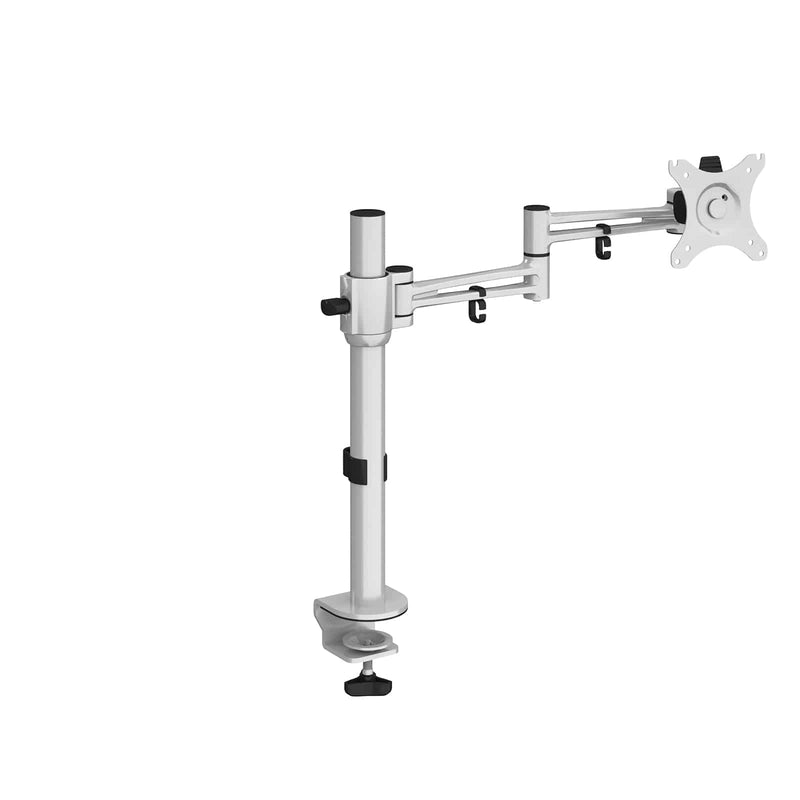 Luna Single Flat Screen Monitor Arm - Silver - NWOF