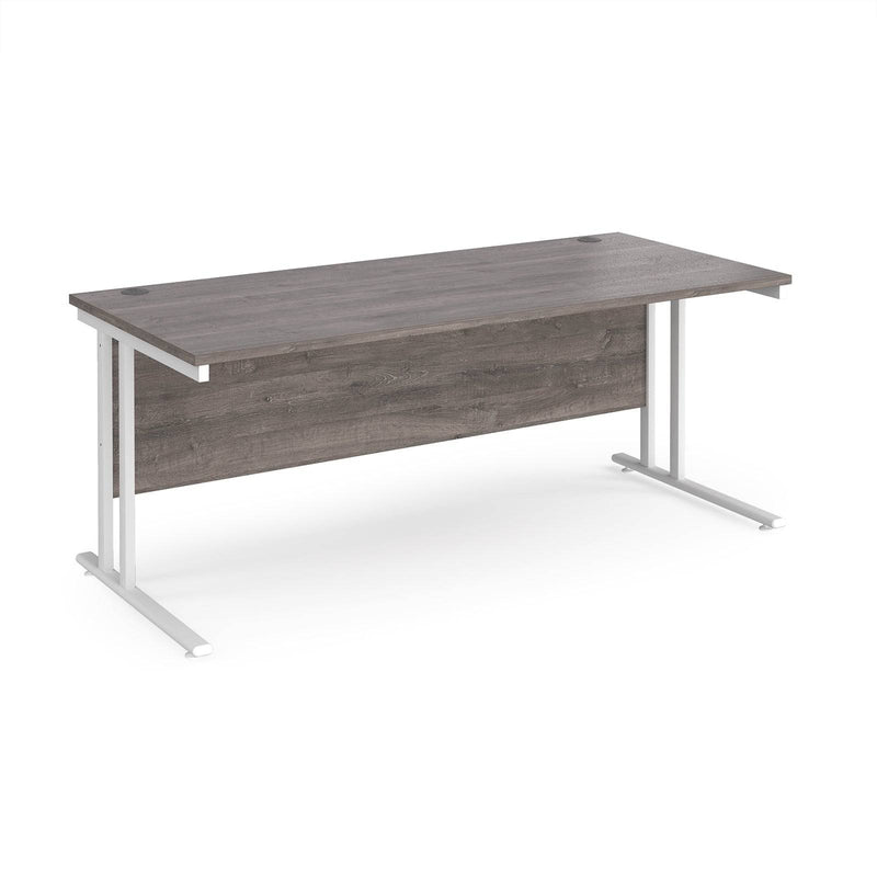 Maestro 25 800mm Deep Straight Desk With Cantilever Leg - Grey Oak - NWOF